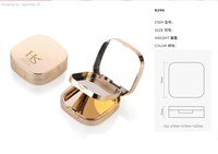 Double couche personnalisée or carré luxe vide visage poudre libre compact cosmétique pressé maquillage avec miroir