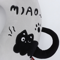 Oreiller de voyage en mousse à mémoire de forme pure, antistatique, en forme de U, avec broderie de chat mignon de dessin animé, pour avion