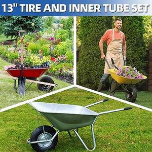 Ensemble <span class=keywords><strong>de</strong></span> pneus et chambre à air 13x4.00-6 avec <span class=keywords><strong>roue</strong></span> pneumatique à tige <span class=keywords><strong>de</strong></span> <span class=keywords><strong>valve</strong></span> droite TR-13 <span class=keywords><strong>pour</strong></span> chariot à <span class=keywords><strong>brouette</strong></span> chariot - Product Image 6