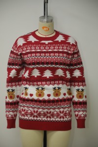 Custom <strong>Women</strong> <strong>Christmas</strong> Jacquard Sweater Reindeer Snowflake Knit Pullover Casual Spring Winter Holiday <strong>Jumper</strong> - Product Image 3