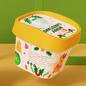 Gobelets jetables carrés en plastique de 125 ml (4 oz) pour les friandises de Noël, pour les fournitures de fête de Noël, gobelets en plastique pour yaourt - Product Image 1