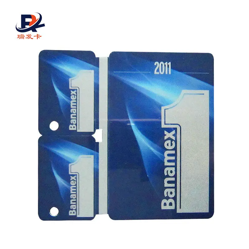 Wholesale Printed Plastic 3 Mini RFID Key Card with Key Ring Hole