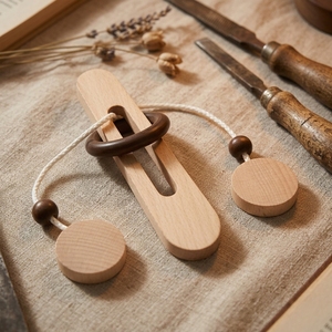 Jeu d'intelligence en <span class=keywords><strong>bois</strong></span> Magic Ring Escape Unlock Kongming Toys Lock Luban : <span class=keywords><strong>Casse</strong></span>-tête à anneaux avec <span class=keywords><strong>corde</strong></span> - Product Image 2