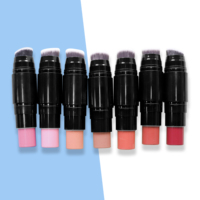 Kuas Makeup Single Double-End Berkualitas Tinggi, Pigmen Tinggi, Tahan Air, Tahan Lama, Hasil Matte Lembut, Krim Blush Mineral Label Pribadi