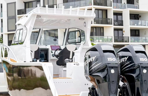 Bateau <span class=keywords><strong>de</strong></span> croisière à moteur en aluminium <span class=keywords><strong>de</strong></span> qualité marine CCS, 25 pieds (7,5 m), avec toit extensible et <span class=keywords><strong>remorque</strong></span> fournie - Product Image 2