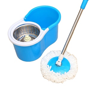 Hot Selling Mops Floor Cleaning Absorbent Stick Handle Rotating Mop Set With Plastic Mop Bucket