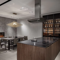 Meubles de cuisine modulaires finition brillante, design moderne, surfaces durables, écologiques, marbre élégant, appartements, villas, intérieur de maison