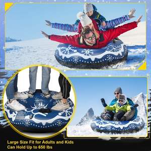 Luge à neige pour enfants écologique et robuste avec guidon et frein, luge d'hiver durable en HDPE pour enfants - Product Image 5