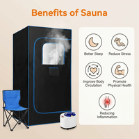 Tente de sauna à vapeur humide pour la perte de poids et le spa à domicile avec générateur de vapeur de 1000 W