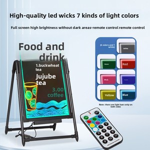 Letrero Luminoso <span class=keywords><strong>LED</strong></span> Electrónico <span class=keywords><strong>Fluorescente</strong></span>, Iluminación para Tiendas, Tablero Publicitario Vertical, Versión Recargable, Aleación de Aluminio - Product Image 2