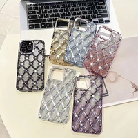 Nouvelle Coque de Téléphone Anti-chute en TPU avec Design Dégradé, Fleur Électroplaquée et Diamants Scintillants pour iPhone 17 Air, 17 Pro Max, 16, 15