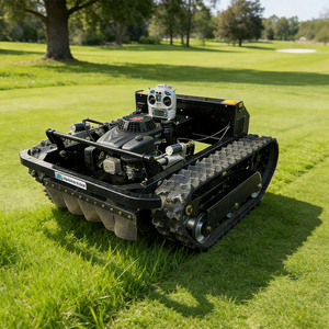 Бесплатная доставка! 100% дистанционно управляемая газонокосилка-робот на гусеничном ходу для сада, бензиновая газонокосилка-триммер для травы - Product Image 4