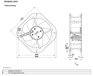ebm-papst W2E200-HH38-06 high efficiency 200mm axial cooling <b>fan</b> AC ventilation <b>fan</b> for HVAC industrial systems - Product Image 4