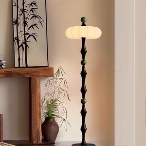 Lámpara de Pie Estilo Retro Francés Milo con Pantalla de Tela, Fuente de Luz LED, Control de Interruptor, Iluminación Ambiental para Sala de Estar - Product Image 1