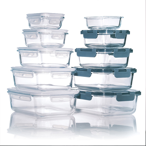 Three Different Shape Cheap Glass Lunch Box Food Container Glass Lunch Box With Bag For Food Storage