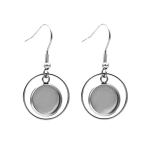 Stainless Steel Geometric Pendant <b>Earrings</b> Round Hollow Design Ear <b>Hooks</b> Unisex Jewelry H1108 - Product Image 5