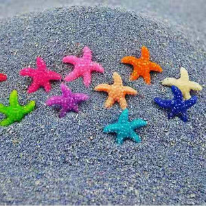 Ornements d'étoiles de mer en résine colorée, décorations d'aquarium à fond plat pour réservoir d'animaux de compagnie, 10 couleurs, tailles mixtes, petites - Product Image 1
