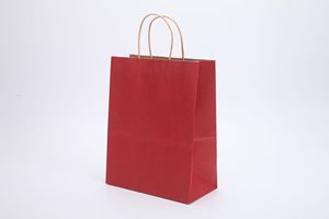 Eco Friendly 15X8X21cm in Stock Custom Logo Take Away Food Packaging <b>Paper</b> Bag With Twisted Handles - Product Image 2
