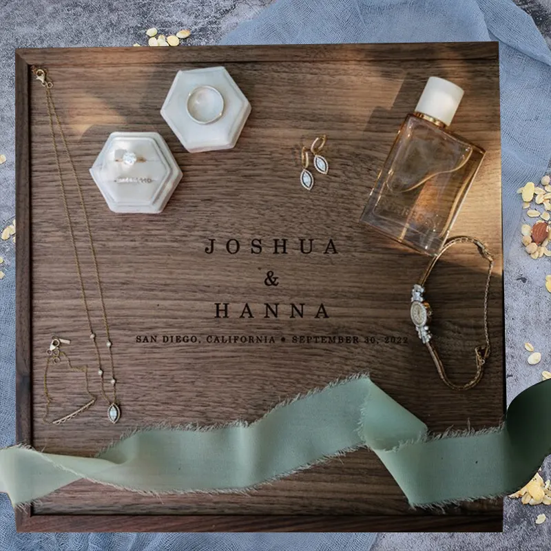 Scatola portaoggetti in legno incisa personalizzata per foto carte ricordi regalo di anniversario di matrimonio scatola di memoria di nozze in legno di san valentino