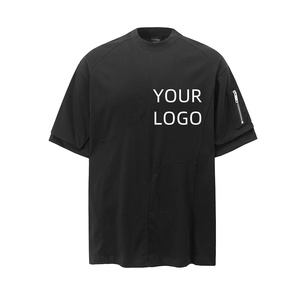 <span class=keywords><strong>Camiseta</strong></span> de verano 2025 para <span class=keywords><strong>hombre</strong></span>, marca de moda Retro americana, deconstrucción lavada, <span class=keywords><strong>bolsillo</strong></span> de viento funcional, suelta, sólida, personalizable - Product Image 2