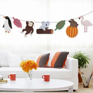 CIVI Animal Theme Party Banner Banner Aniversário para Crianças Festa Decorações Banners Wall Hanging Flags Fornecedores