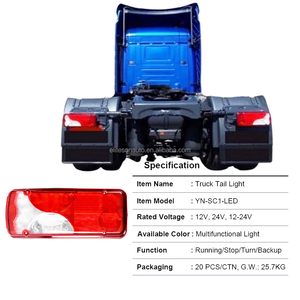 Nouveau feu arrière fumé carré Eliteson 12V 24V pour camion remorque, en plastique, feu de remplacement - Product Image 2