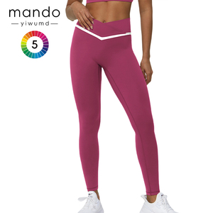 Pantaloni da Yoga con Logo personalizzato a doppia forma a V pantaloni attillati per il Fitness pantaloni attillati per il sollevamento di grandi glutei da donna <span class=keywords><strong>Leggings</strong></span> da Yoga - Product Image 4
