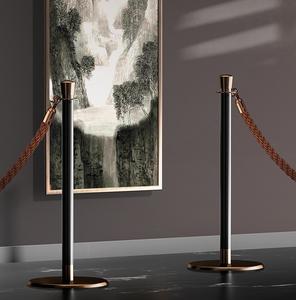 호텔 VIP 군중 제어 배리어 스탠션스 이벤트 전시회 블랙 골드 티타늄 골드 보행자 포스트 스테인레스 스틸 95cm - Product Image 1