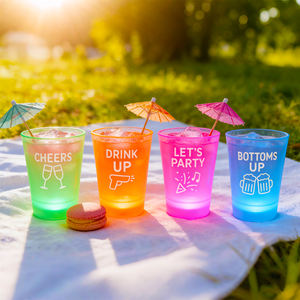 Vaso de Licor Pequeño Personalizable en Oferta, Vaso de Chupito con Luz Intermitente de Neón para Bar, Club, Fiesta Nocturna, Hecho en Vietnam - Product Image 1