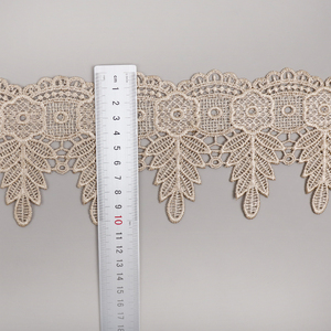 Precio de fábrica al por mayor, cinta de encaje de guipur Beige con <span class=keywords><strong>bordado</strong></span> de flores de <span class=keywords><strong>margaritas</strong></span> y rosas Vintage, diseño de cortina elegante - Product Image 4
