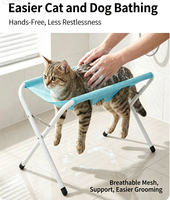 Table de toilettage pliable et portable en maille pour le lavage et les soins des chiens et des chats de petite et moyenne taille