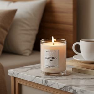 Vente en gros Emballage de pots de bougies parfumées en cire de soja en verre de luxe personnalisé - Product Image 4