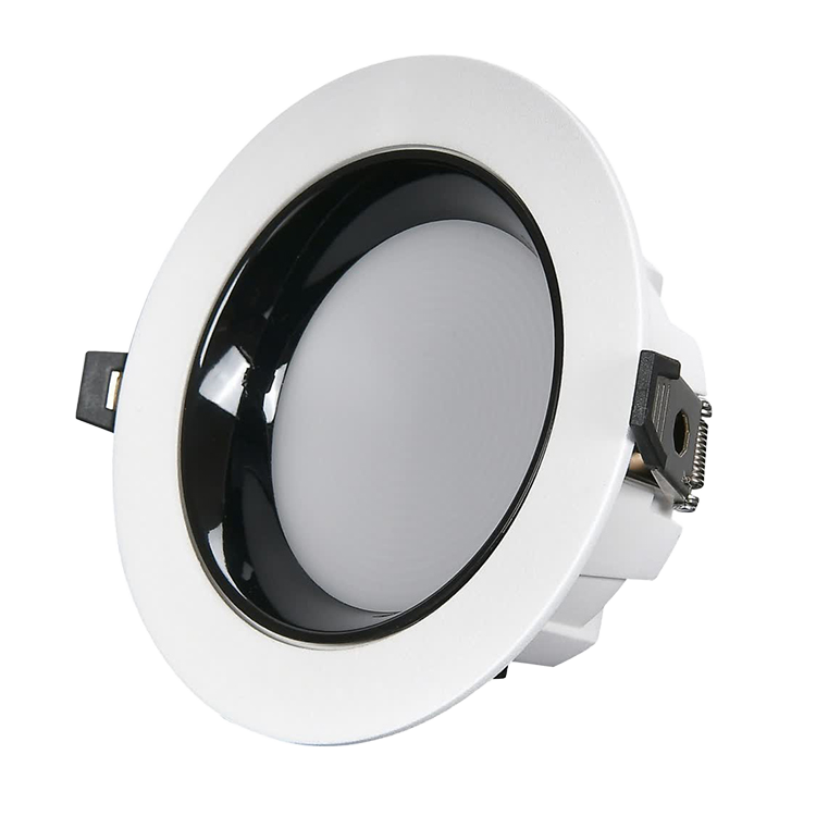 High Brightness Modern LED Downlight 230mm Large Size Recessed Ceiling Embedded Cob Chip Black Anti-Glare Downlight