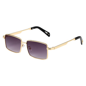 2026 Custom Logo Vintage Men Women Alloy Driving Sun Glasses UV400 Gradient Shades Small Frame Metal Square <b>Sunglasses</b> Men - Product Image 2