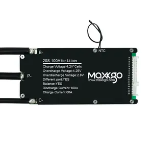 Maxkgo pin Lithium ion 18650 pin sạc mạch BMS Board 20S 100A cho xe tay ga điện