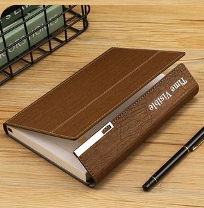Carnet de notes A5 en cuir PU à trois volets avec porte-stylo, couverture rigide en métal magnétique, 100 feuilles, impression UV, fabrication en gros, modèle 2026 - Product Image 2