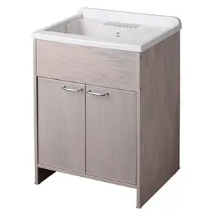 意大利热品牌橡木浴室模制水槽台面，现代风格，用于洗衣60X50厘米