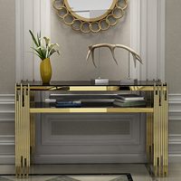 Table console en acier inoxydable pour l'entrée de la maison, meubles de maison, salon d'hôtel, coin moderne, table console en marbre de luxe