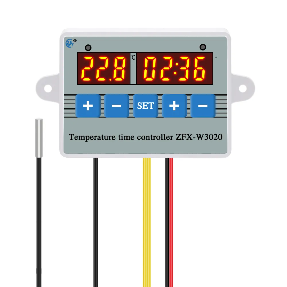 ZFX-W3020 Sakelar Kontrol Suhu Digital, Pengontrol Waktu Digital Penetasan Rumah Kaca 12V /24V /220V