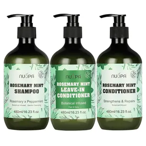 Özel etiket NUSPA sülfat ücretsiz nazik temizlik güçlendirilmesi saç biberiye nane şampuanı