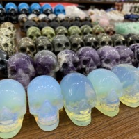 Cráneos de opalita de cristal coloridos, piedra, artesanía popular para decoración de regalo, venta al por mayor