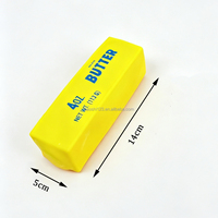 Jouets à presser en TPR en forme de bâton de beurre de 14*5cm, jouets moelleux faits à la main en forme de barre de fromage, jouets anti-stress qui font des sons couinants