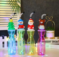 Bouteille d'eau créative pour enfants avec lumière LED, sans BPA, anti-fuite, motif animal de dessin animé, 16 oz, pour fêtes, en plastique, type Slush Yard Cup, vente en gros