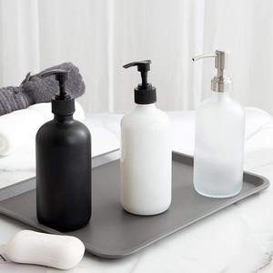 Bouteille à pompe pour savon moussant noir mat givré de 8oz 16oz 32oz Bouteille à pompe pour distributeur de savon en verre - Product Image 4