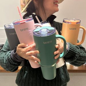 OEM ODM Soporte Vaso Termicos Acero Inoxidable 304 De Doble Pared De 40 oz Con Asa Y Tapa 40 oz Vaso con mango - Product Image 1