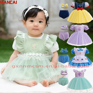 Halloween Toddler Princess <strong>Headband</strong> + Jumpsuit Underpants Clothing Set Snow <strong>White</strong> Sofia Mermaid Infant Romper <strong>Baby</strong> Girl Clothes - Product Image 2