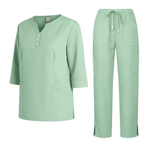 Conjunto de Uniformes Médicos Personalizados para Mujer, Manga 3/4, Secado Rápido, Multibolsillos, Poliéster Dobby, Uniforme de Enfermera 82031 - Product Image 3