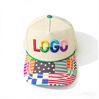 Casquettes Snapback en Coton Ajustables pour Hommes avec Broderie Personnalisée et Patch Color Block sur la Visière – Idéales pour l'Extérieur, Élégantes et Pratiques