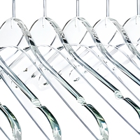 Cintre à vêtements flexible en plastique transparent à un seul niveau avec crochet argenté, design moderne, haute qualité, pour salle de bain et armoire