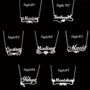 <span class=keywords><strong>Collier</strong></span> <span class=keywords><strong>personnalisé</strong></span> en acier inoxydable avec nom, serpent, zircon, cœur, lettres, plaqué or 18 carats, cadeau créatif tendance pour femmes et hommes - Product Image 1